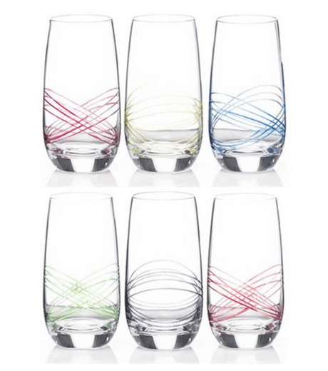 Swirl Party Hi Ball Glass Set/6 - Rathwood Store
