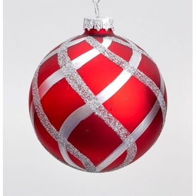 Swirl Pattern Ball Red/Silver 8cm - Rathwood Store