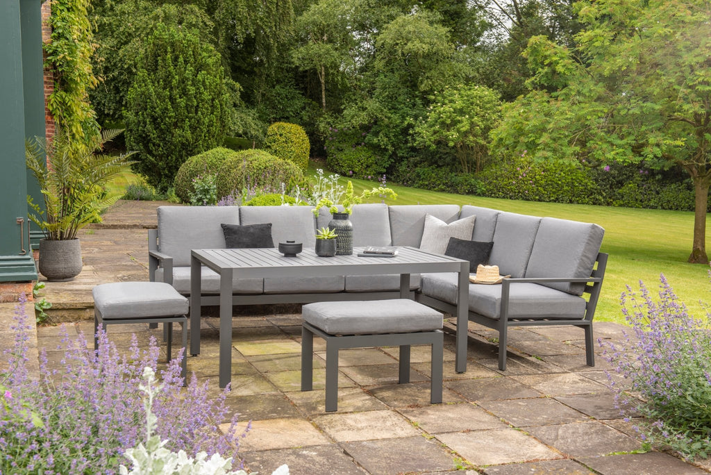 Titchwell - Corner Set - Standard Table 2 Small Stools - Anthracite / D Grey - Rathwood Store