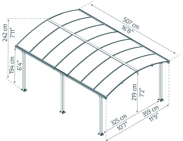 Tucson 11 ft. x 17 ft. Gazebo Kit - Grey Structure - Rathwood Store