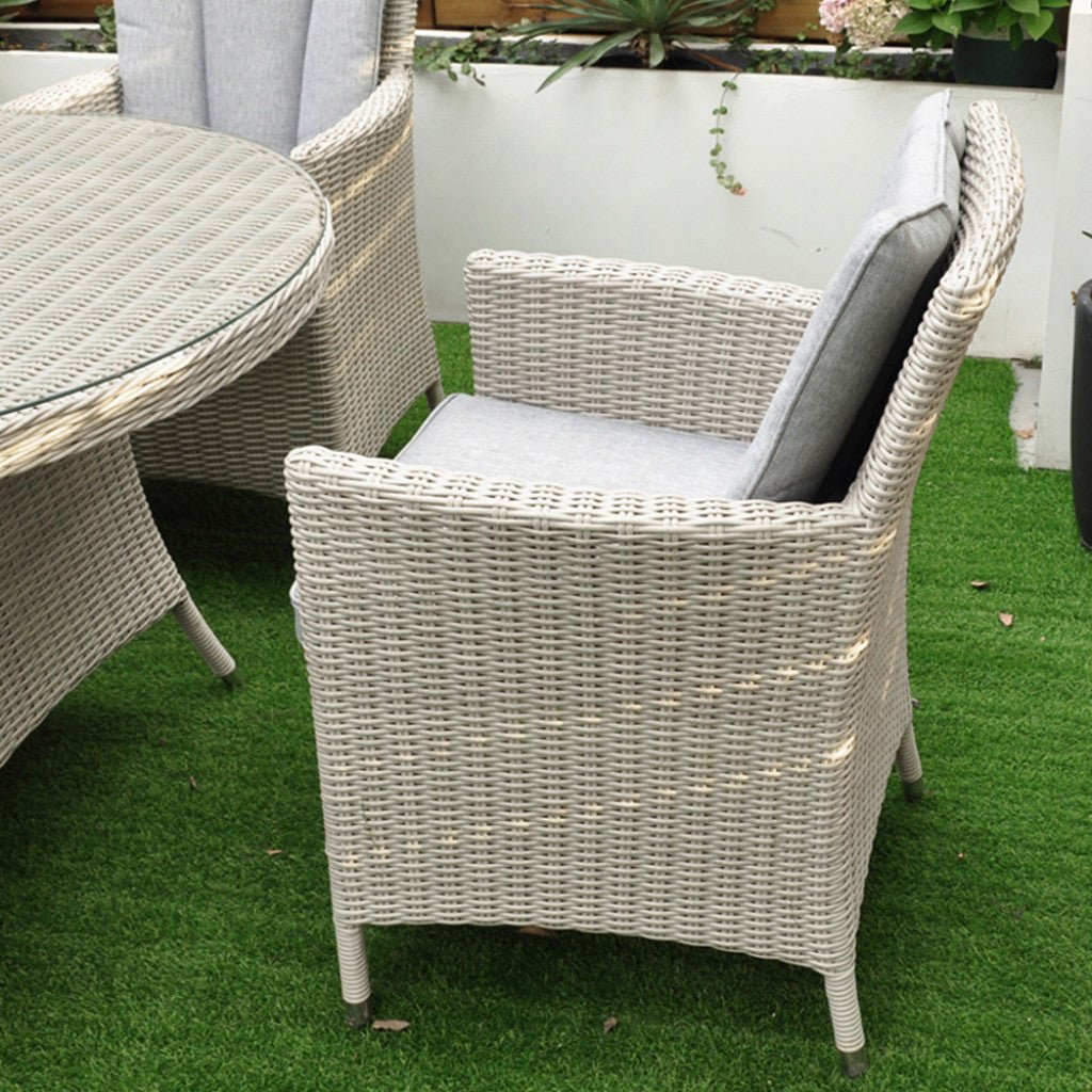 Tulum - 6 Seat Set with 180cm Oval Table (White Washed) - Rathwood Store