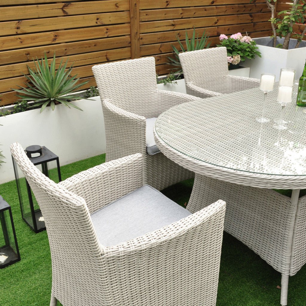 Tulum - 6 Seat Set with 180cm Oval Table (White Washed) - Rathwood Store