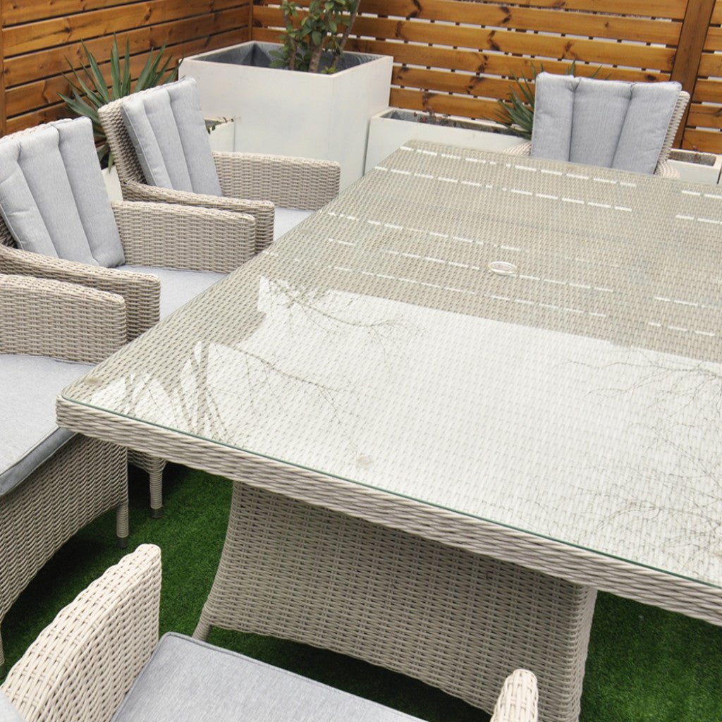 Tulum - 8 Seat Set with 170cm Rectangular Table (White Washed) - Rathwood Store