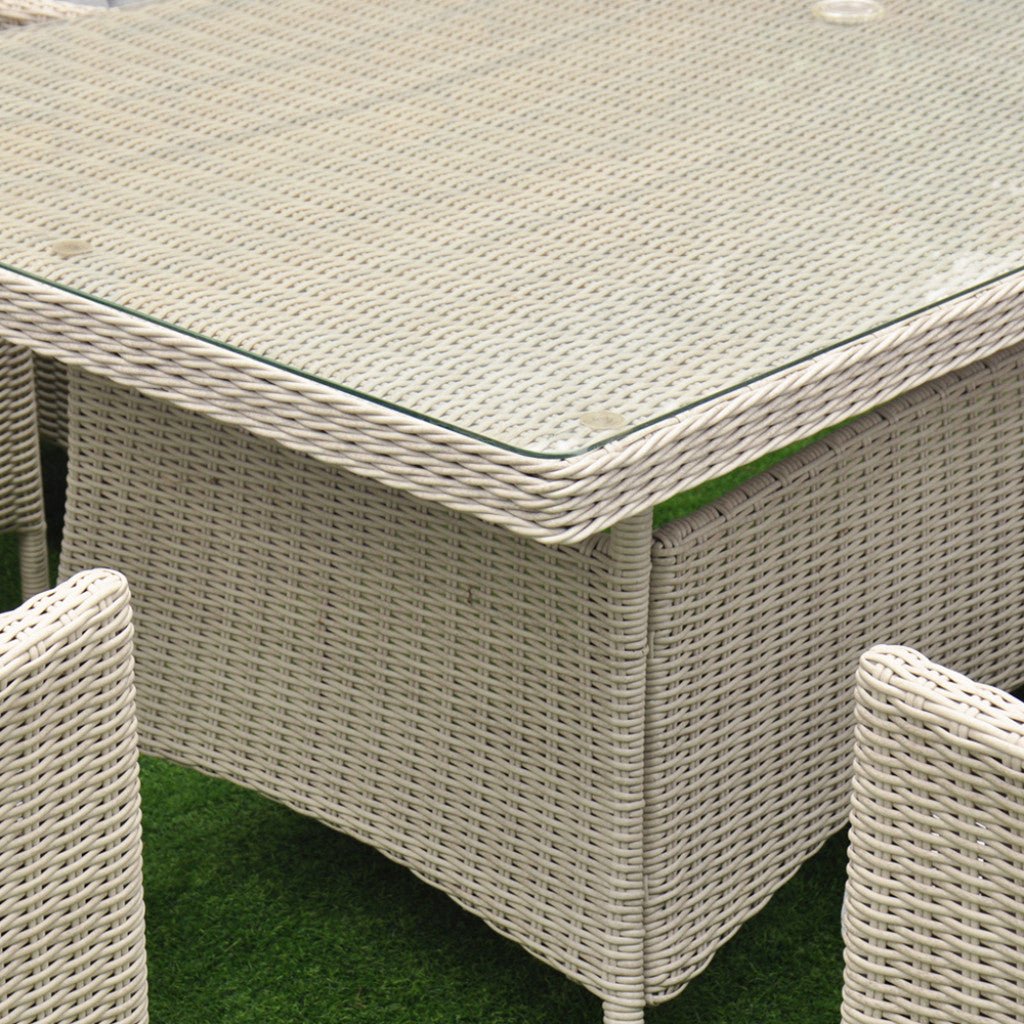 Tulum - 8 Seat Set with 170cm Rectangular Table (White Washed) - Rathwood Store