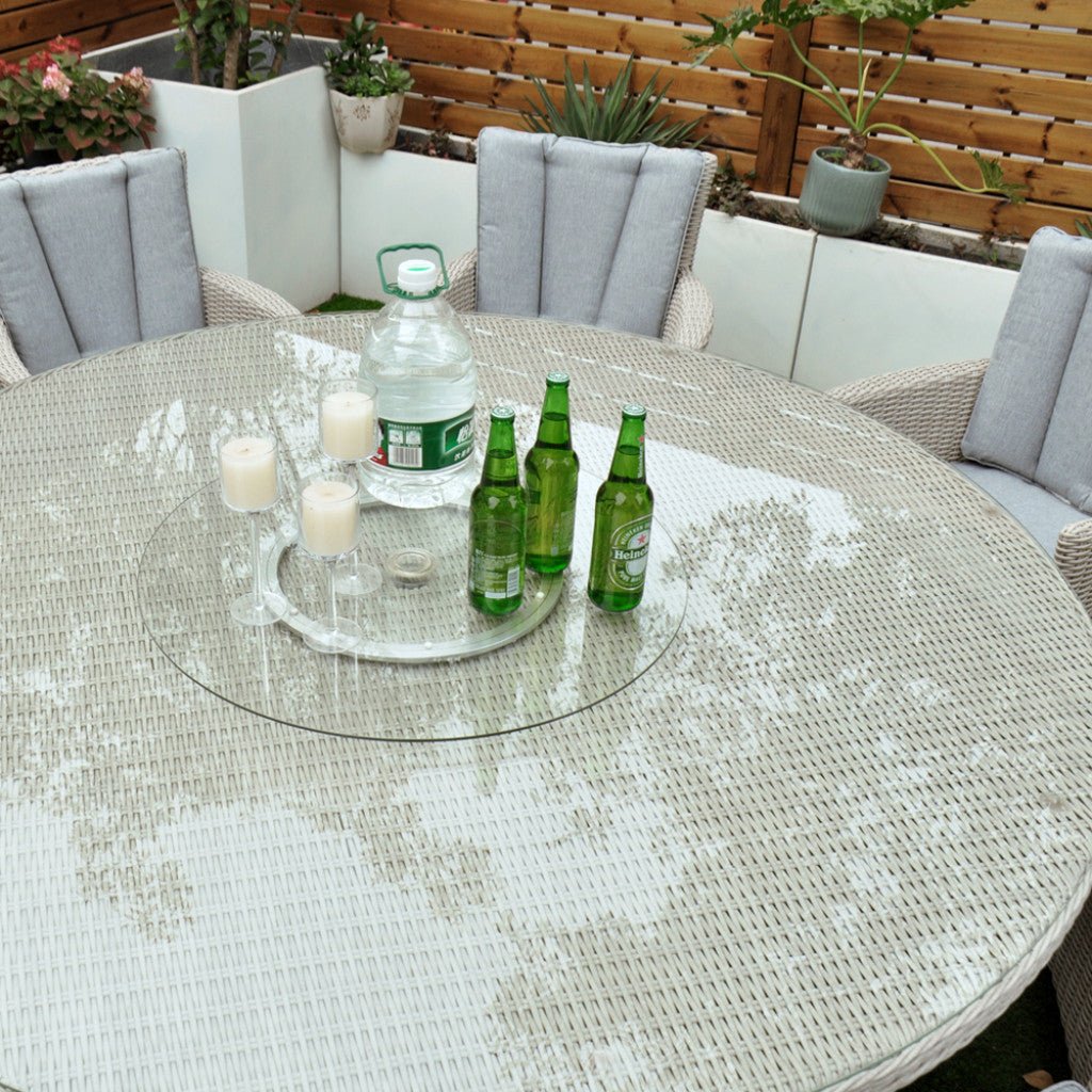 Tulum - 8 Seat Set with 170cm Round Table (White Washed) - Rathwood Store