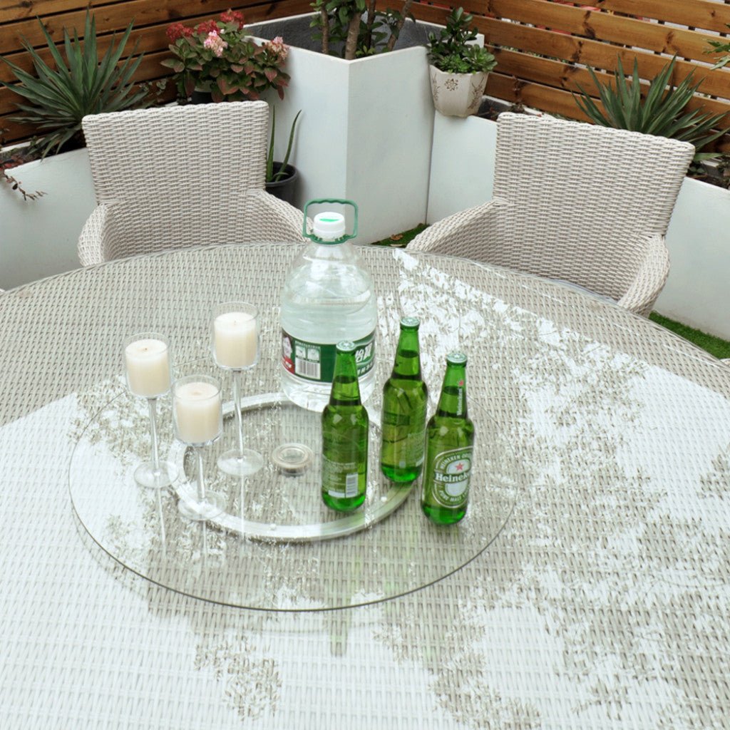 Tulum - 8 Seat Set with 170cm Round Table (White Washed) - Rathwood Store