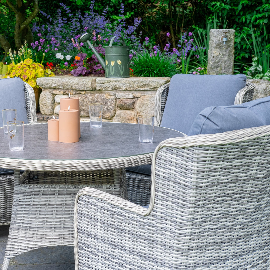 Vienna - 4 Seater Deluxe Dining Set (Light Grey) - Rathwood Store