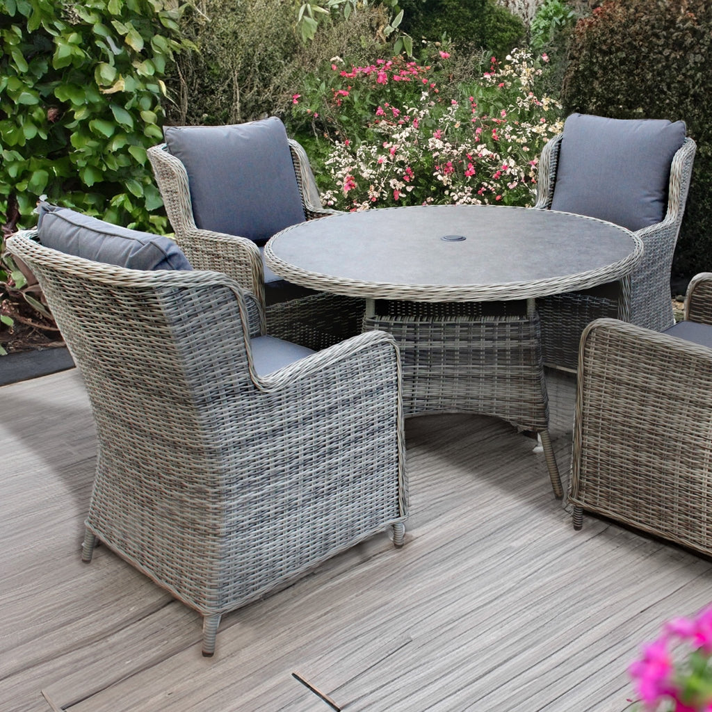 Vienna - 4 Seater Deluxe Dining Set (Light Grey) - Rathwood Store