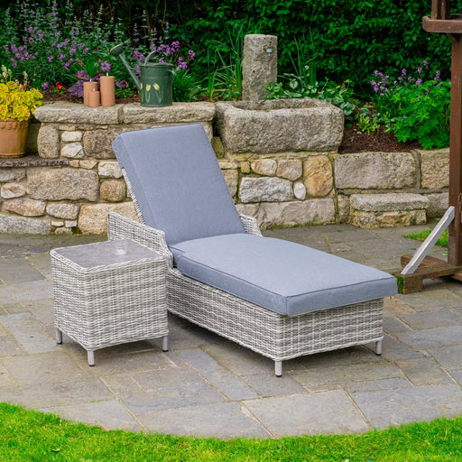 Vienna - Light Grey Sun Lounger with Table - Rathwood Store