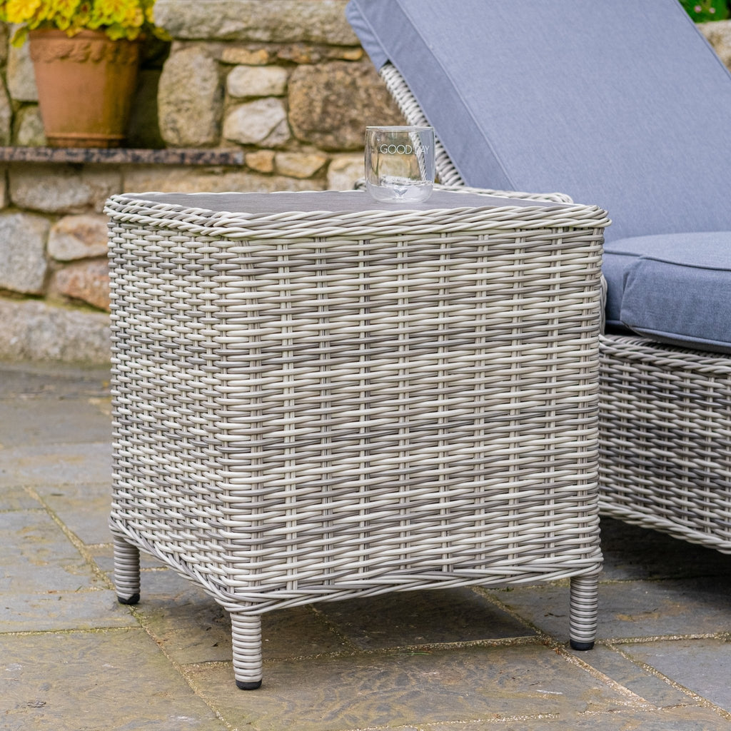 Vienna - Light Grey Sun Lounger with Table - Rathwood Store