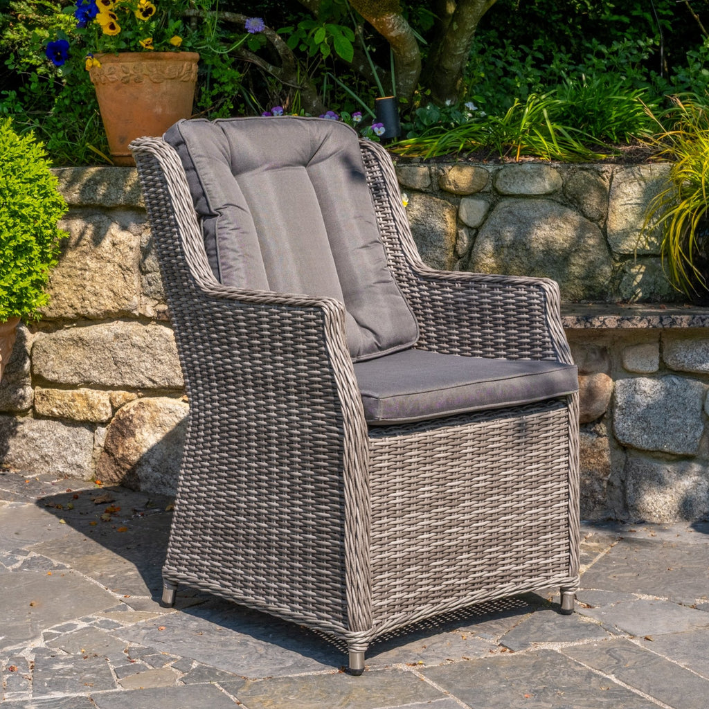 Yale - 4 Seat Set with 120cm Round Table (Grey Cushions) - Rathwood Store