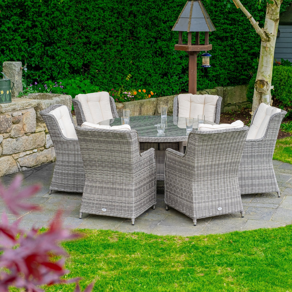 Yale - 6 Seat Set with 135cm Round Table (Cream) - Rathwood Store