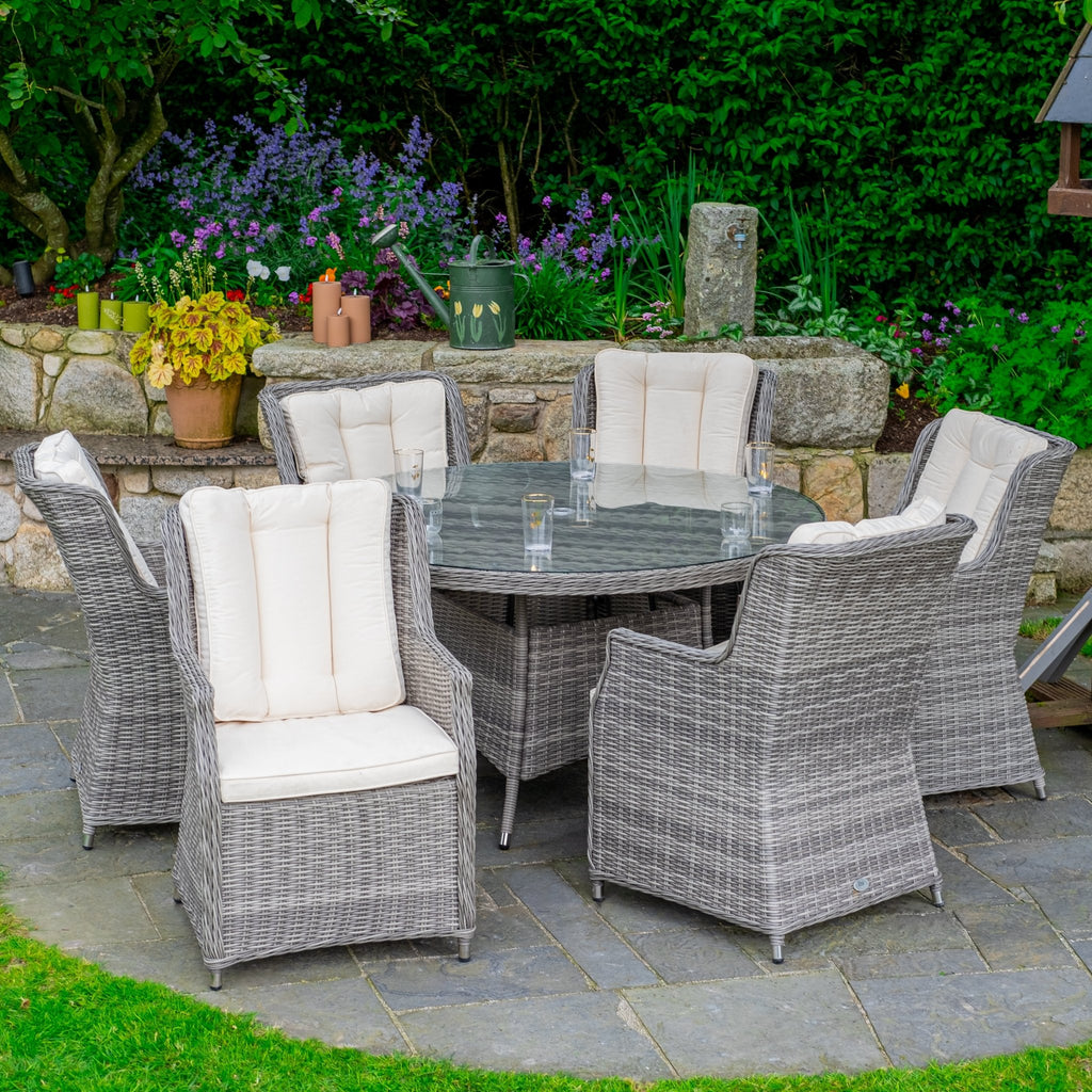 Yale - 6 Seat Set with 135cm Round Table (Cream) - Rathwood Store