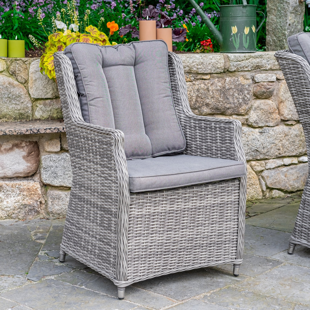 Yale - 6 Seat Set with 135cm Round Table (Grey Cushions) - Rathwood Store