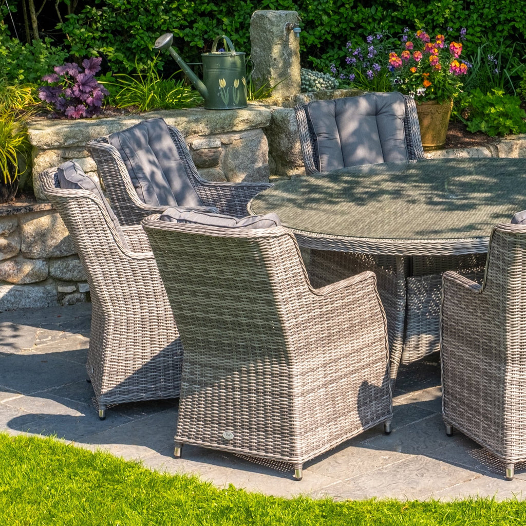 Yale - 8 Seat Set with 170cm Round Table (Dark Grey) - Rathwood Store