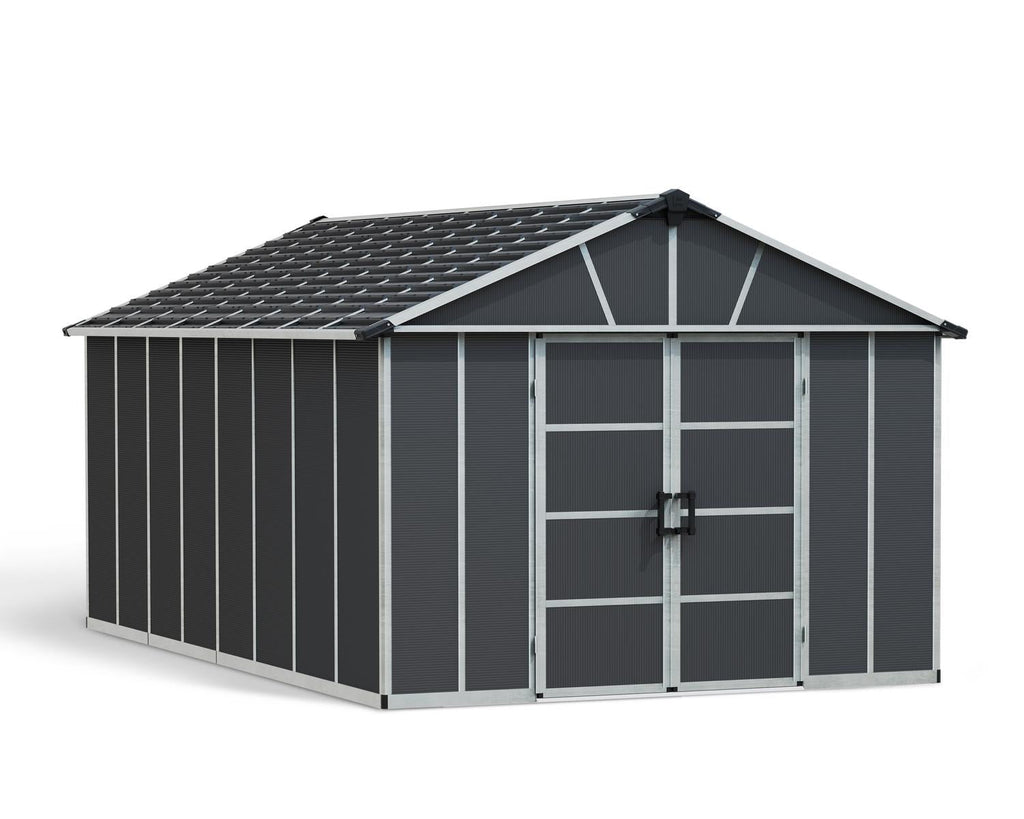 Yukon 11 ft. x 17.2 ft. Shed Kit With Floor - Dark Grey - Rathwood Store