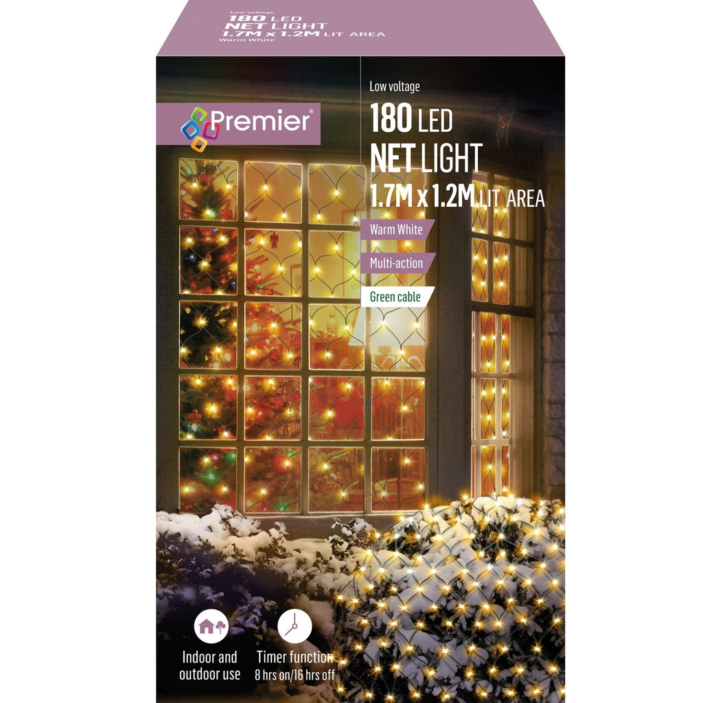 180L 1.75x1.2m LED Multi Action Net Light - Warm White - Rathwood Store