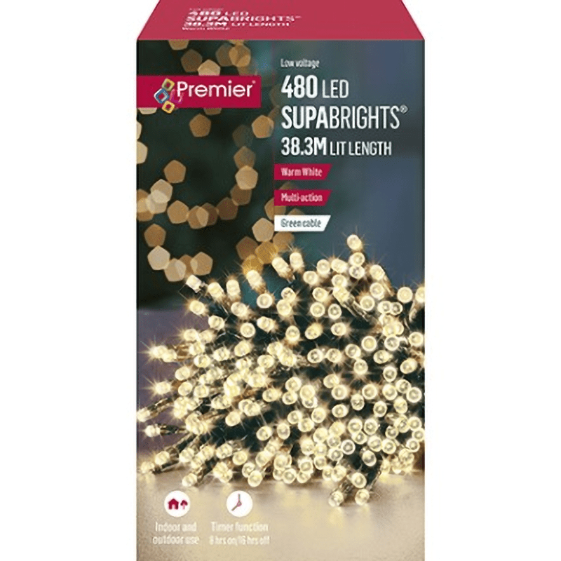 480 LED SupaBrights 38.3m LIT Length - Warm White - Rathwood Store