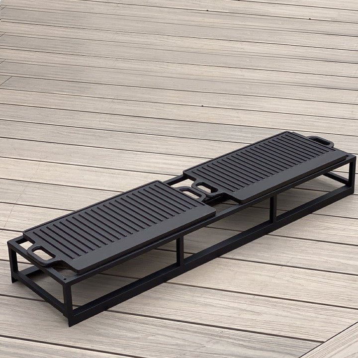 Barbeque Griddle for Oval 6 Seater Firepit (Black) - Rathwood Store