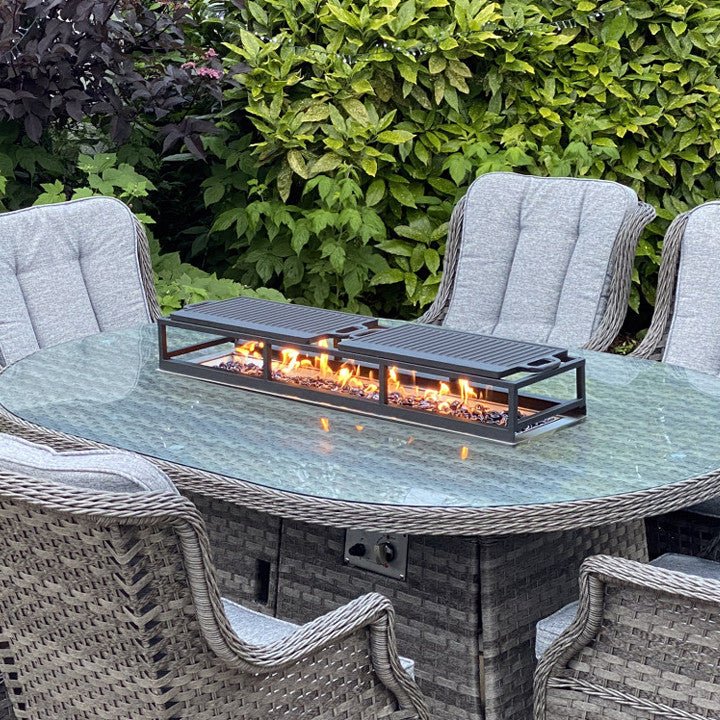 Barbeque Griddle for Oval 6 Seater Firepit (Black) - Rathwood Store