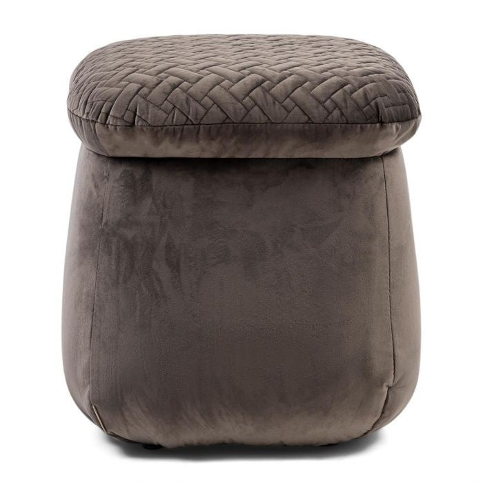 Bel Air Footstool, velvet, anthracite - Rathwood Store