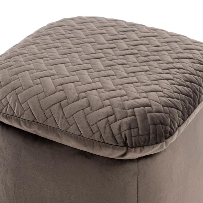 Bel Air Footstool, velvet, anthracite - Rathwood Store