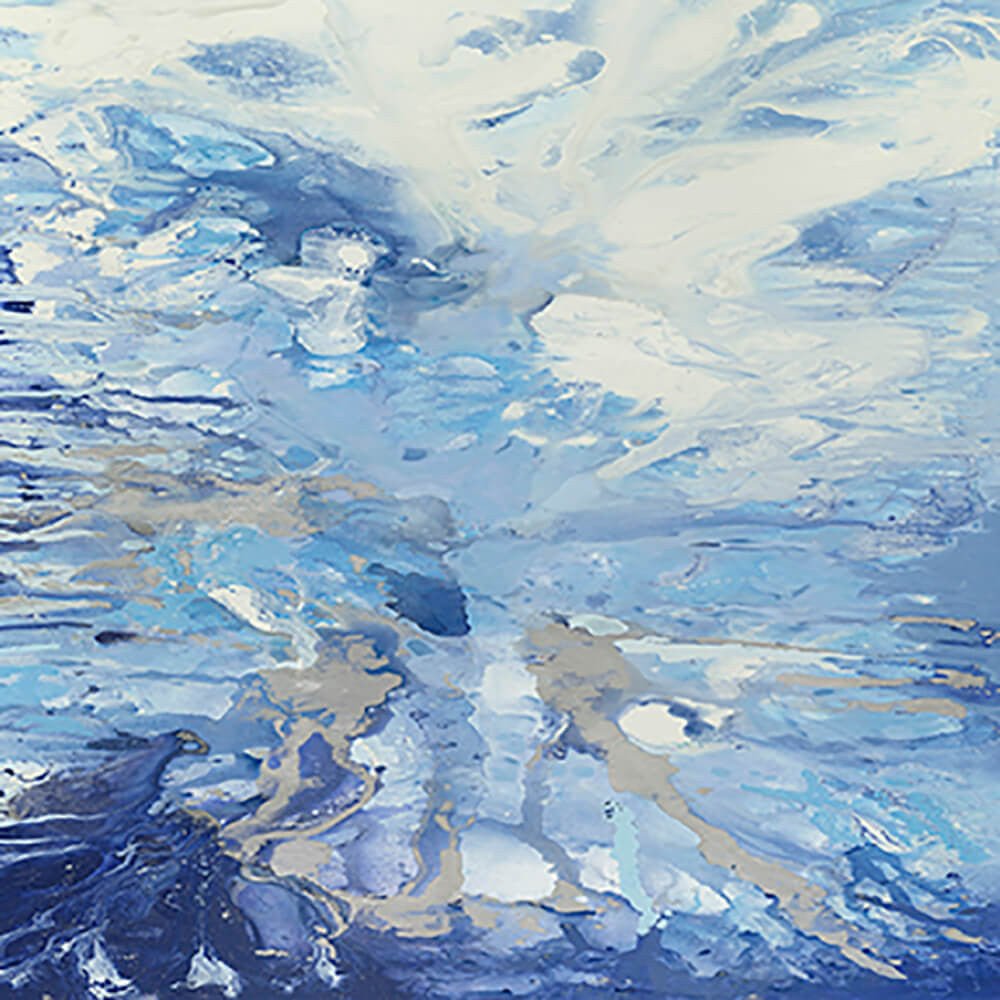 Blue Splash II, 80cmx80cm mixed media - Rathwood Store