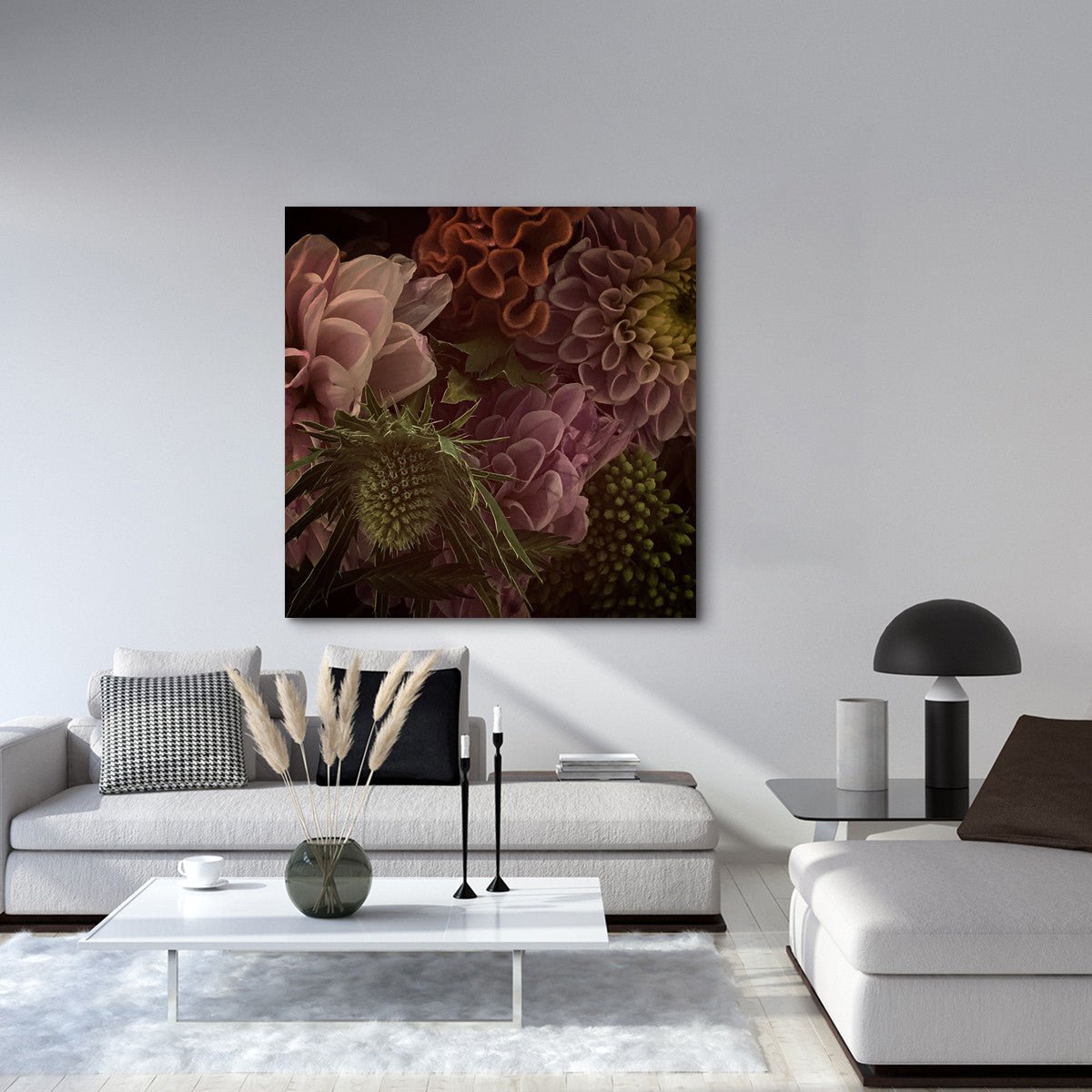 Boquet I, 100cmx100cm canvas print - Rathwood Store