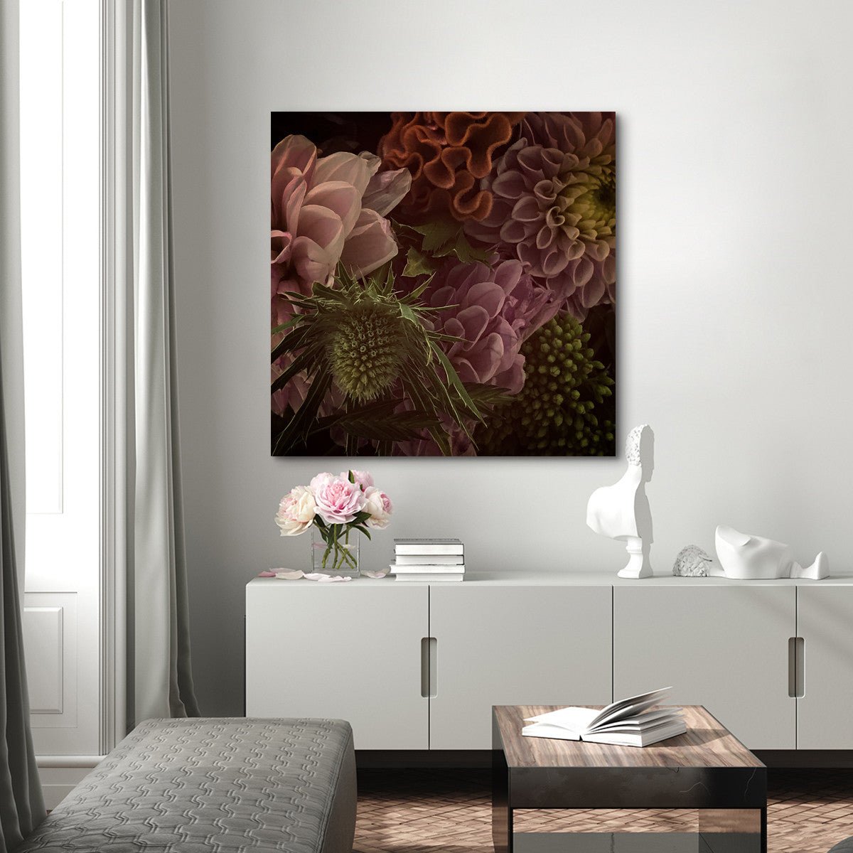 Boquet I, 100cmx100cm canvas print - Rathwood Store