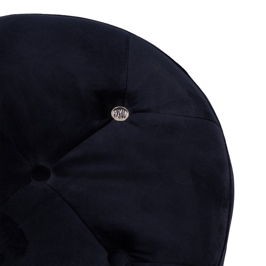 Bowery Footstool, velvet III, indigo - Rathwood Store