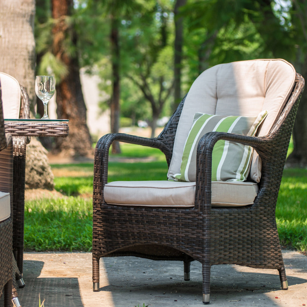 Chambery - 6 Seater Set with Rectangular Table & Firepit (Natural) - Rathwood Store