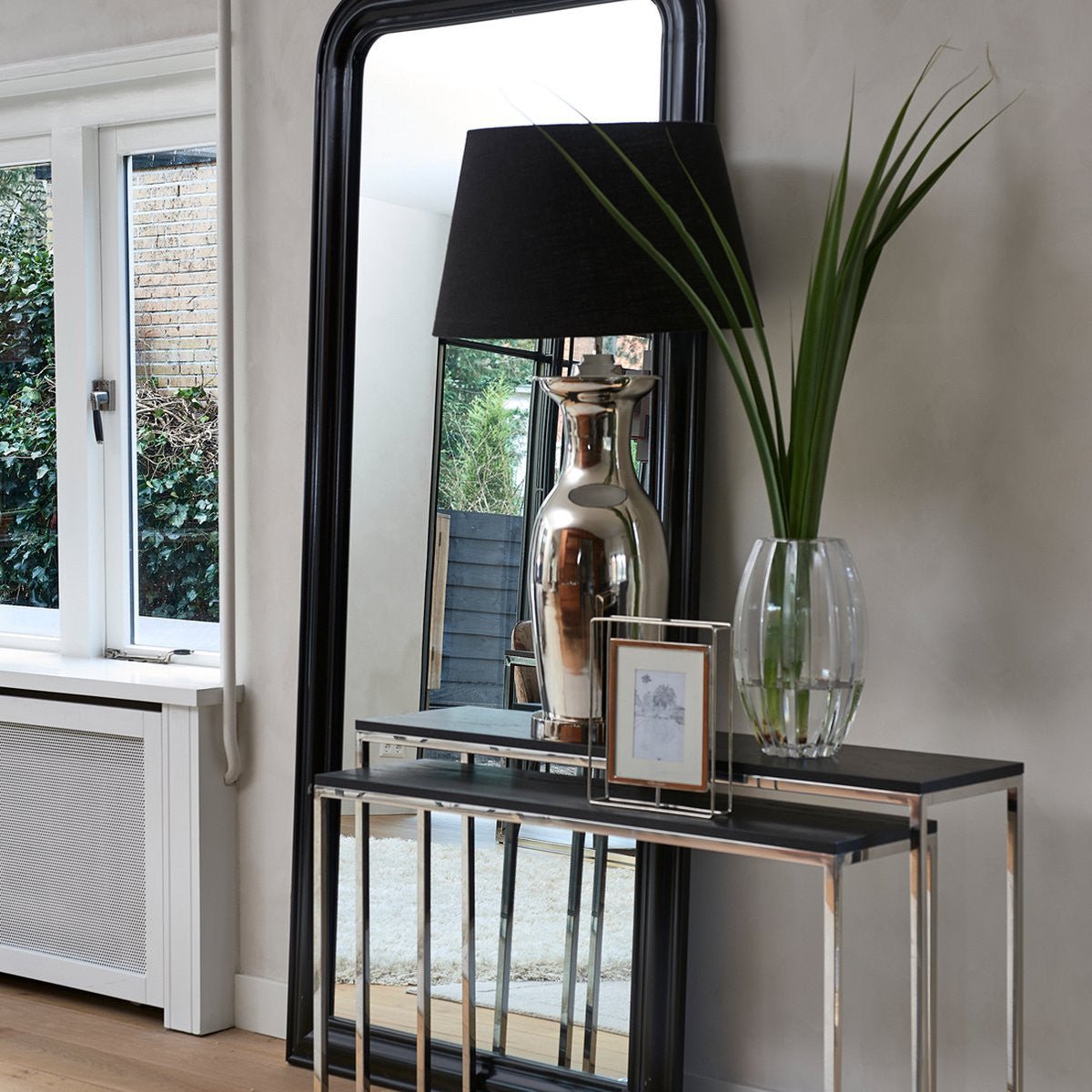 Classic Natural Linen Lampshade all black 42x55 - Rathwood Store