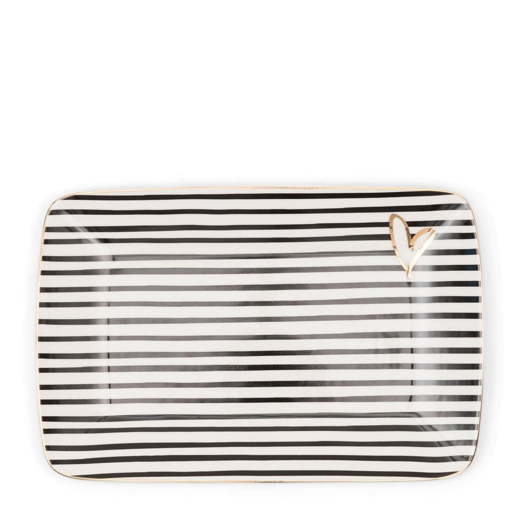 Dots & Stripes Heart Serving Plate - Rathwood Store