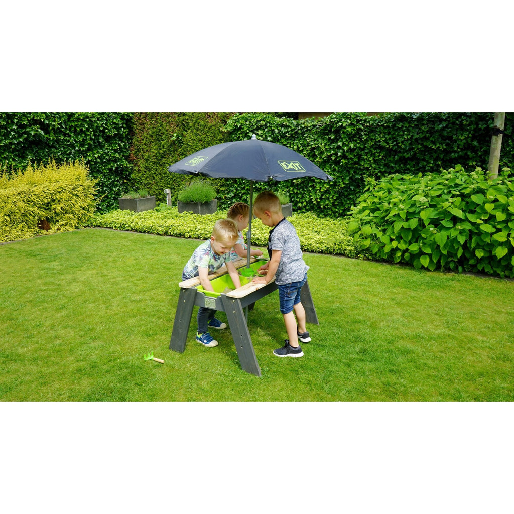 EXIT Aksent Sand & Water Table with Parasol and Gardening Tools - Rathwood Store