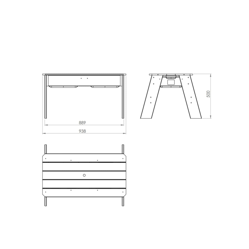 EXIT Aksent Sand & Water Table with Parasol and Gardening Tools - Rathwood Store