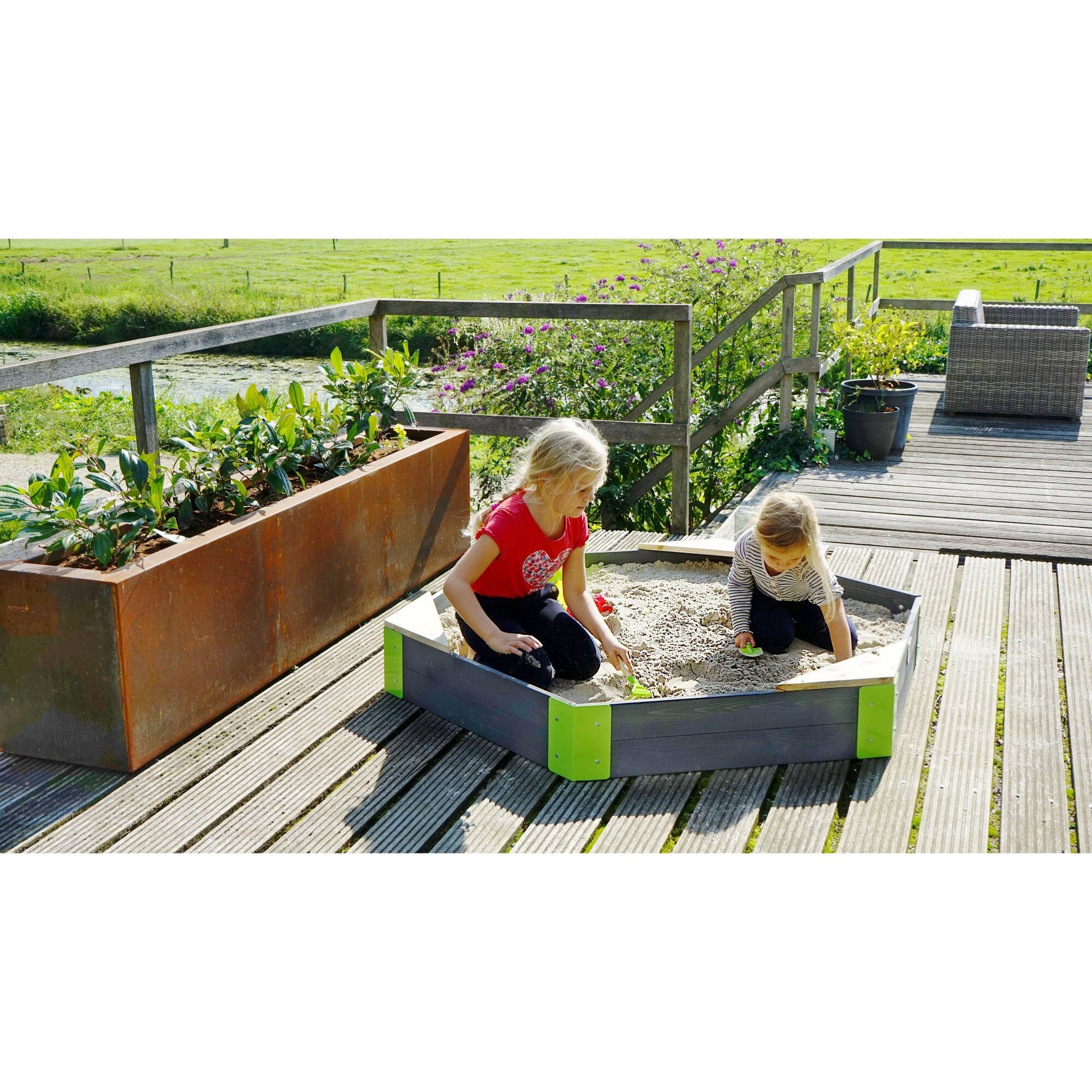 EXIT Aksent Wooden Sandpit Hexagon 160x140cm - Rathwood Store