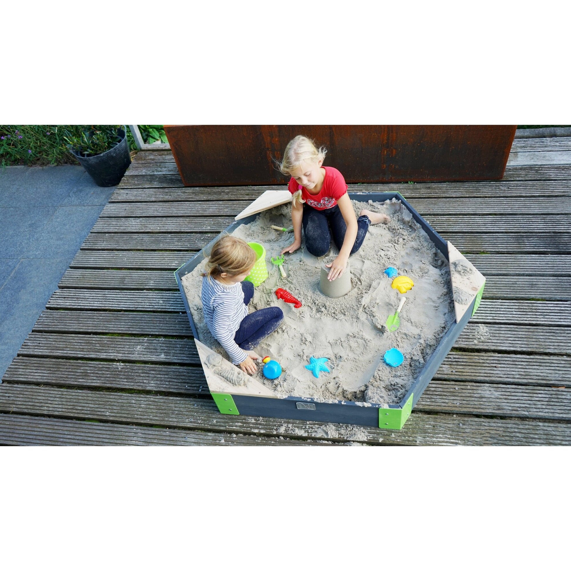 EXIT Aksent Wooden Sandpit Hexagon 160x140cm - Rathwood Store