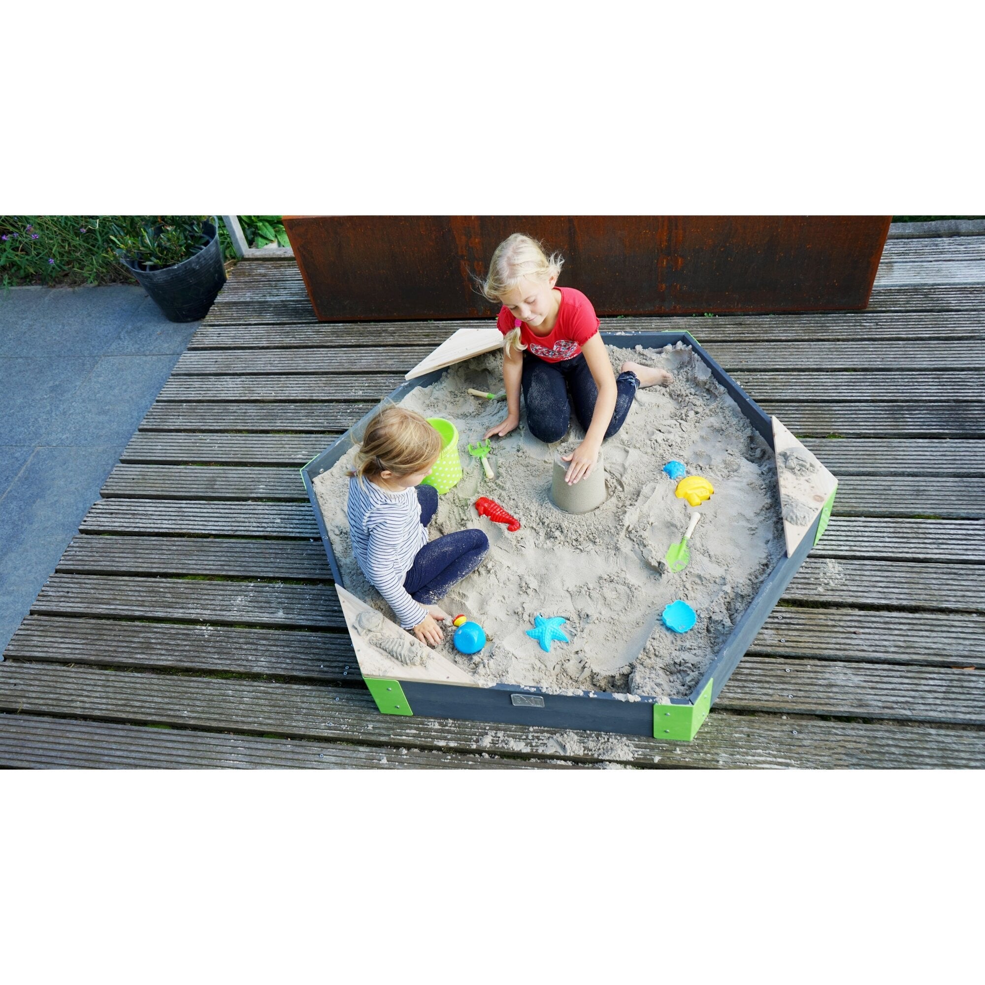 EXIT Aksent Wooden Sandpit Hexagon 160x140cm - Rathwood Store