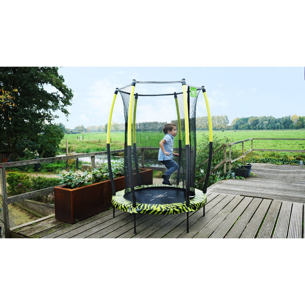 EXIT Tiggy Junior Trampoline with Safety, 140cm (Black/Green) - Rathwood Store