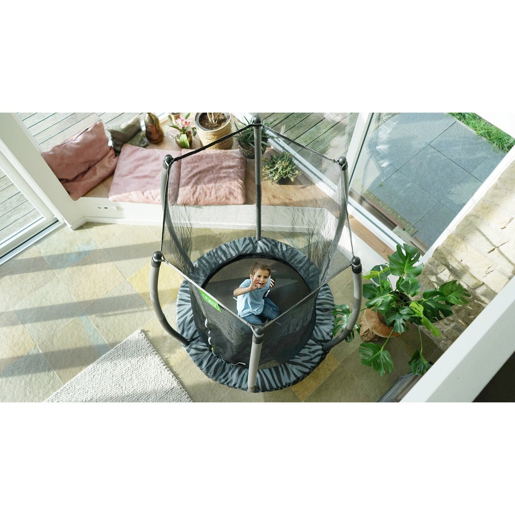 EXIT Tiggy Junior Trampoline with Safety, 140cm (Black/Grey) - Rathwood Store