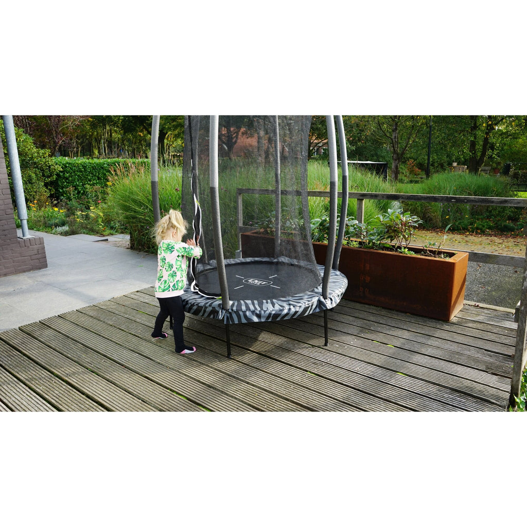 EXIT Tiggy Junior Trampoline with Safety, 140cm (Black/Grey) - Rathwood Store