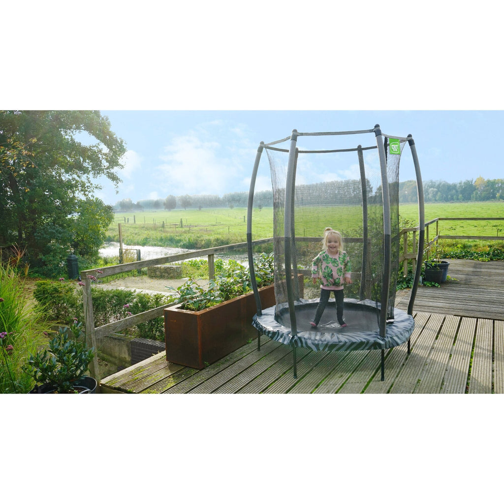 EXIT Tiggy Junior Trampoline with Safety, 140cm (Black/Grey) - Rathwood Store
