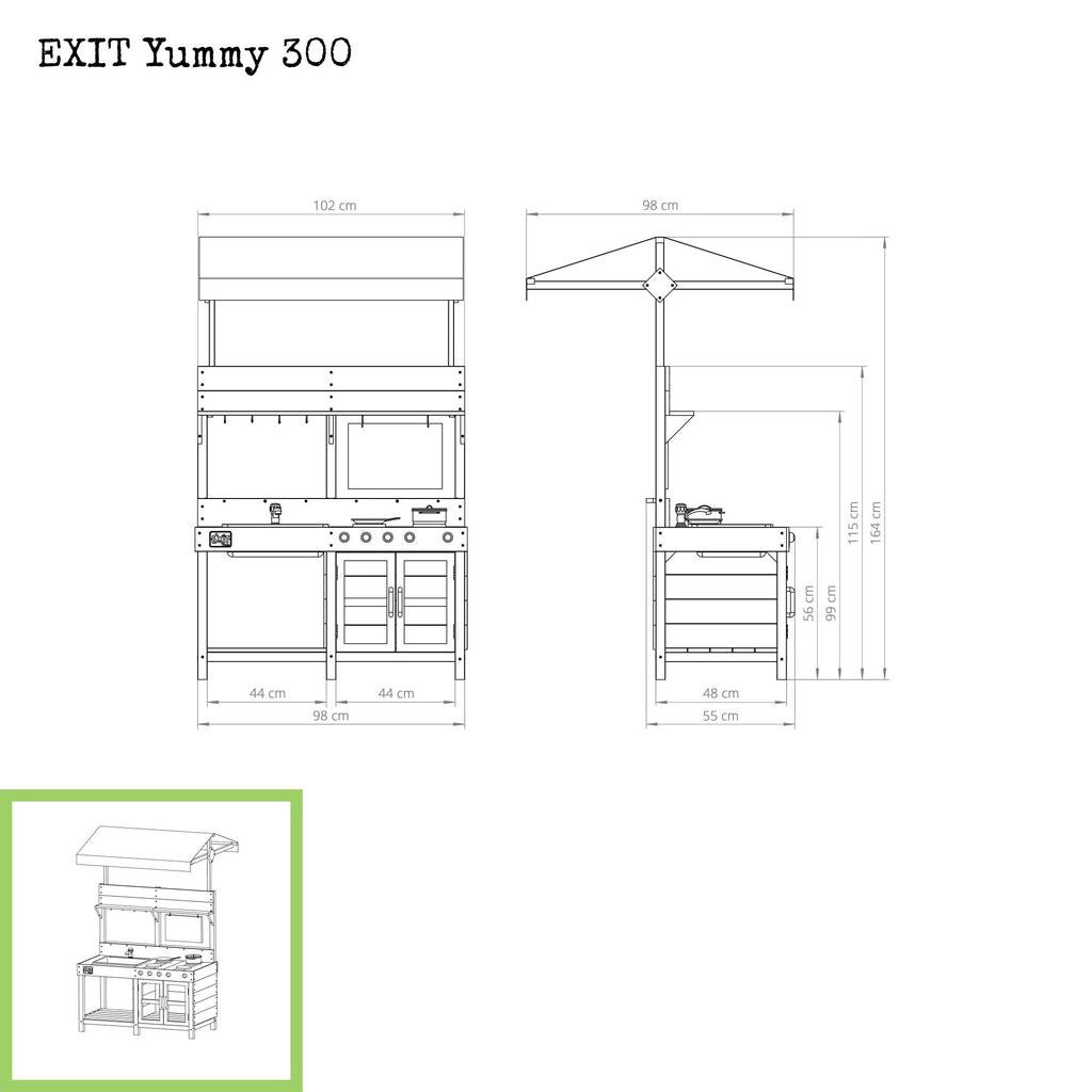 EXIT Yummy 300 Wooden Outdoor Kitchen (Natural) - Rathwood Store