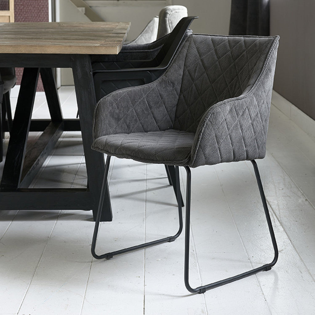 Frisco Drive Dining Armchair, italian rib, mocha - Rathwood Store