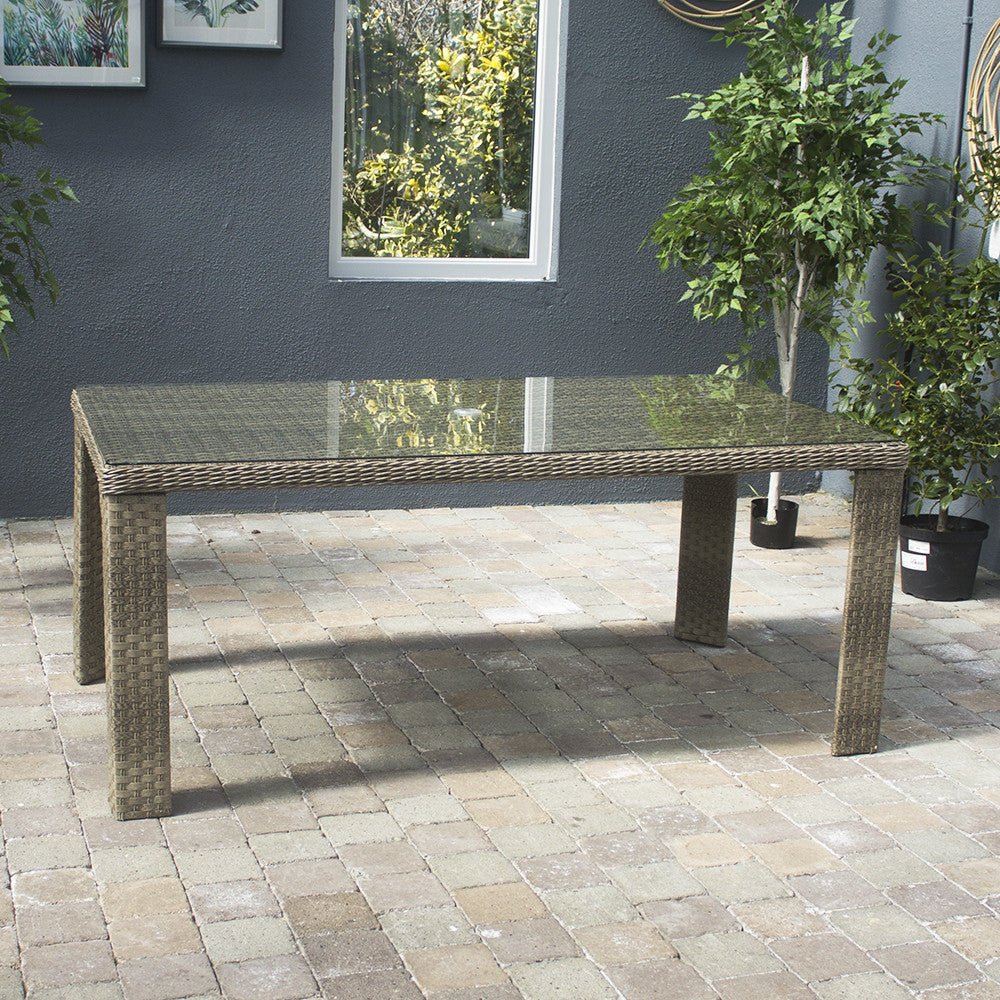 Hampton - 6 Seat Set with Rectangle Table (Sand Colour Cushions) - Rathwood Store