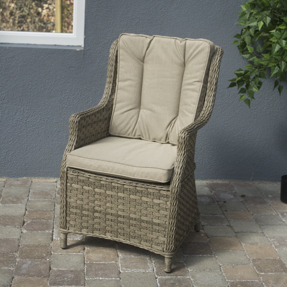 Hampton - 6 Seat Set with Rectangle Table (Sand Colour Cushions) - Rathwood Store