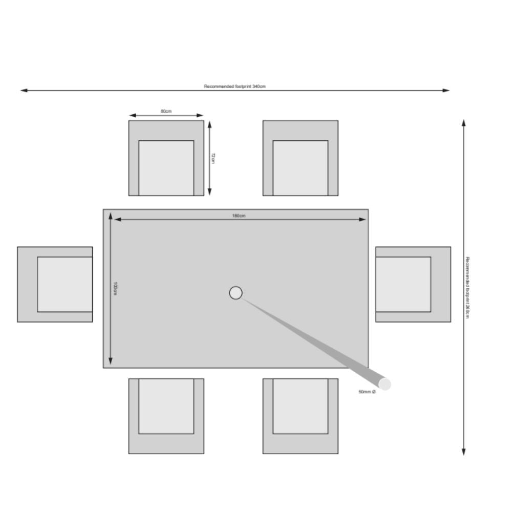 Hampton - 6 Seat Set with Rectangle Table (Sand Colour Cushions) - Rathwood Store