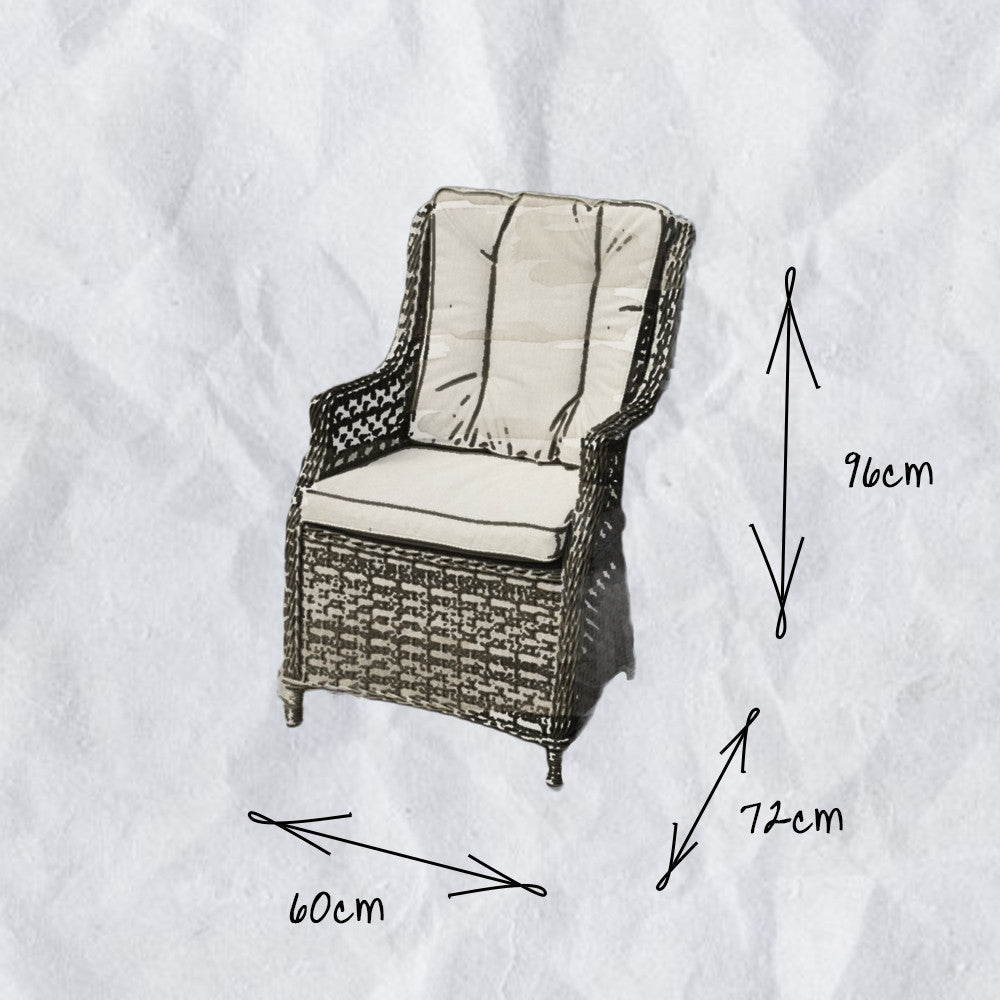 Hampton - 6 Seat Set with Rectangle Table (Sand Colour Cushions) - Rathwood Store