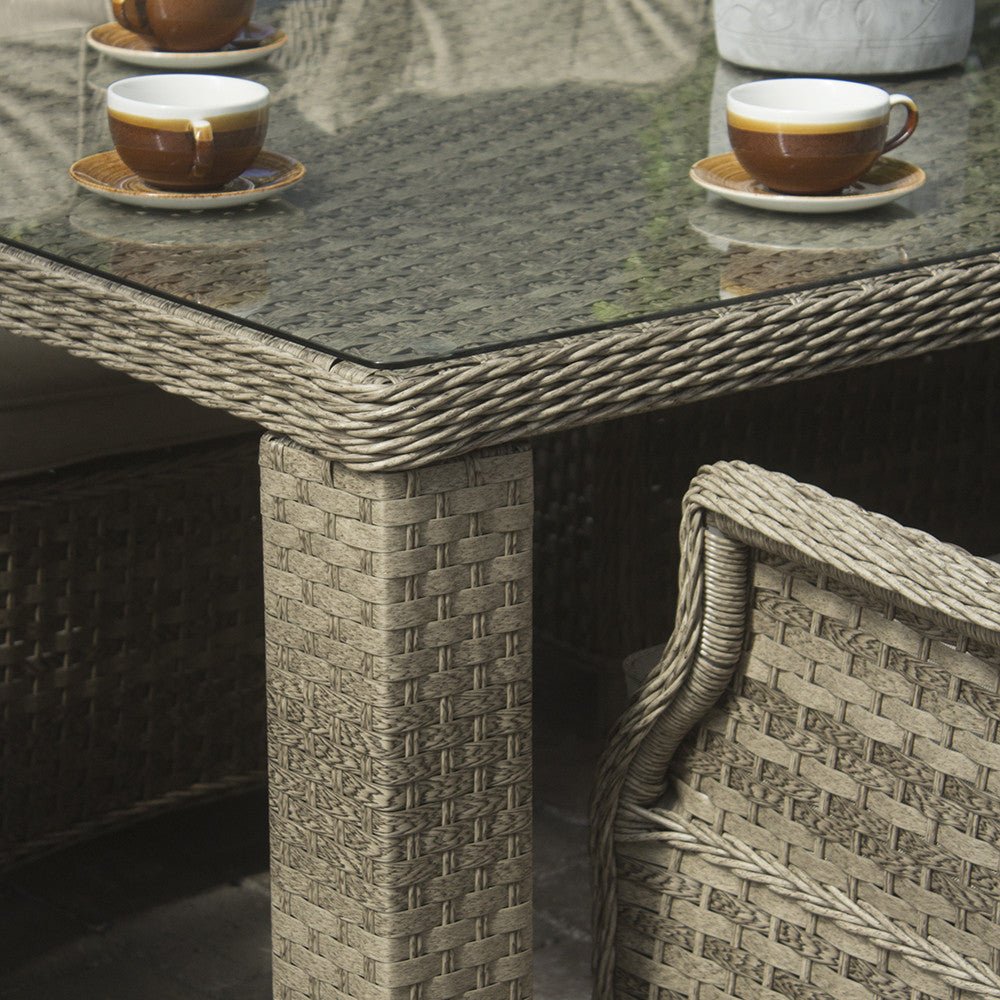 Hampton - 6 Seat Set with Rectangle Table (Sand Colour Cushions) - Rathwood Store