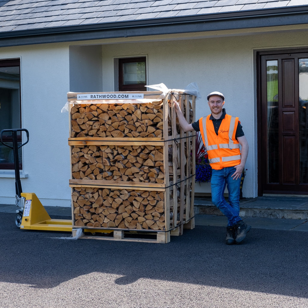 Hardwood Firewood 1.85m³ - 800kg Kiln Dried (4 Row) Pallet - Rathwood Store